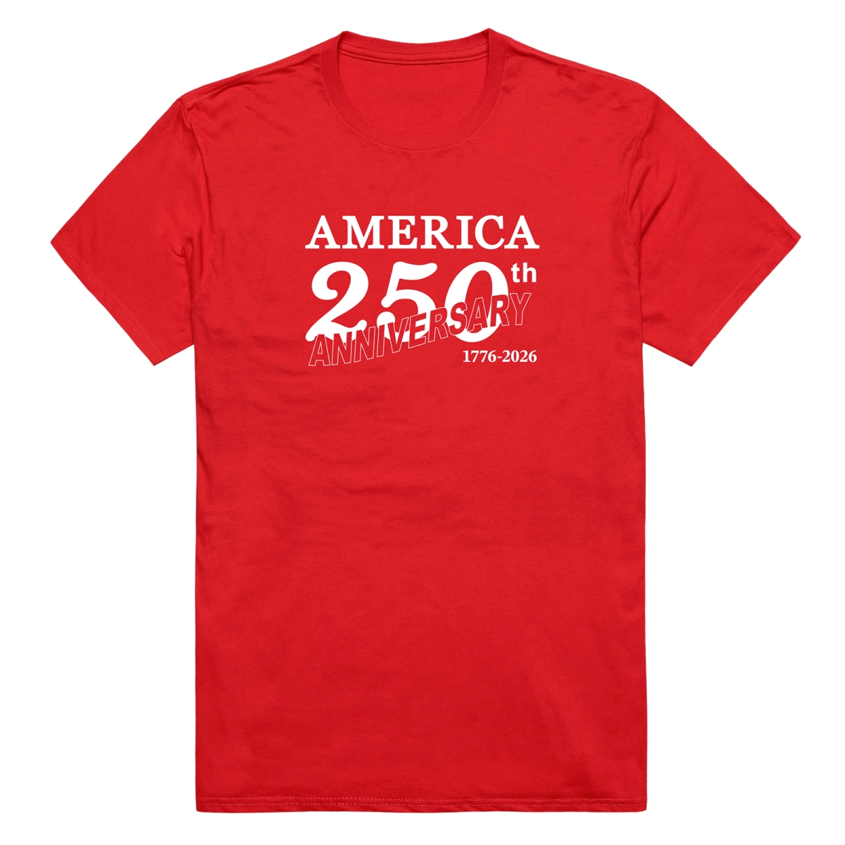 AN3-240-RED-02 America Anniversary Short Sleeve T-Shirt, Red - Medium