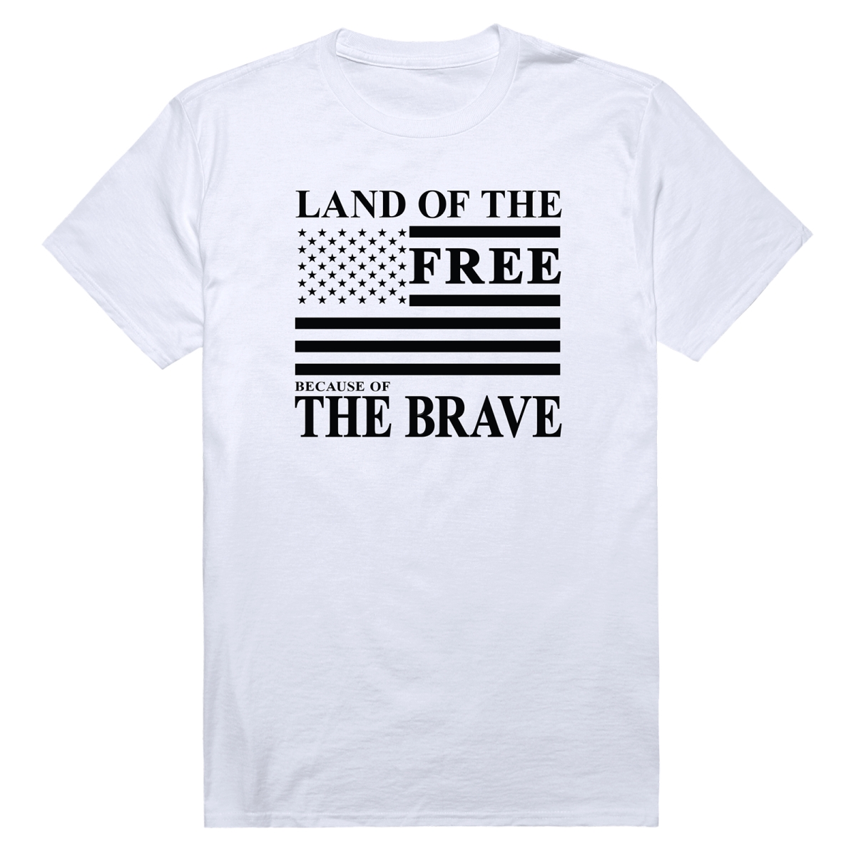 AN3-260-WHT-03 America Anniversary Land of the Free Short Sleeve T-Shirt, White - Large