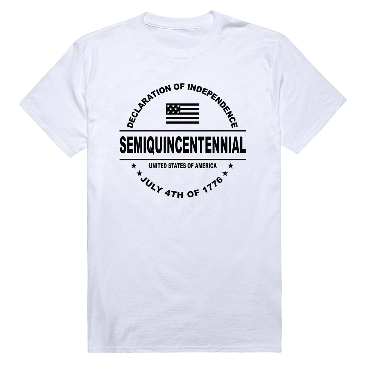 AN3-249-WHT-01 America Anniversary Declaration Short Sleeve T-Shirt, White - Small