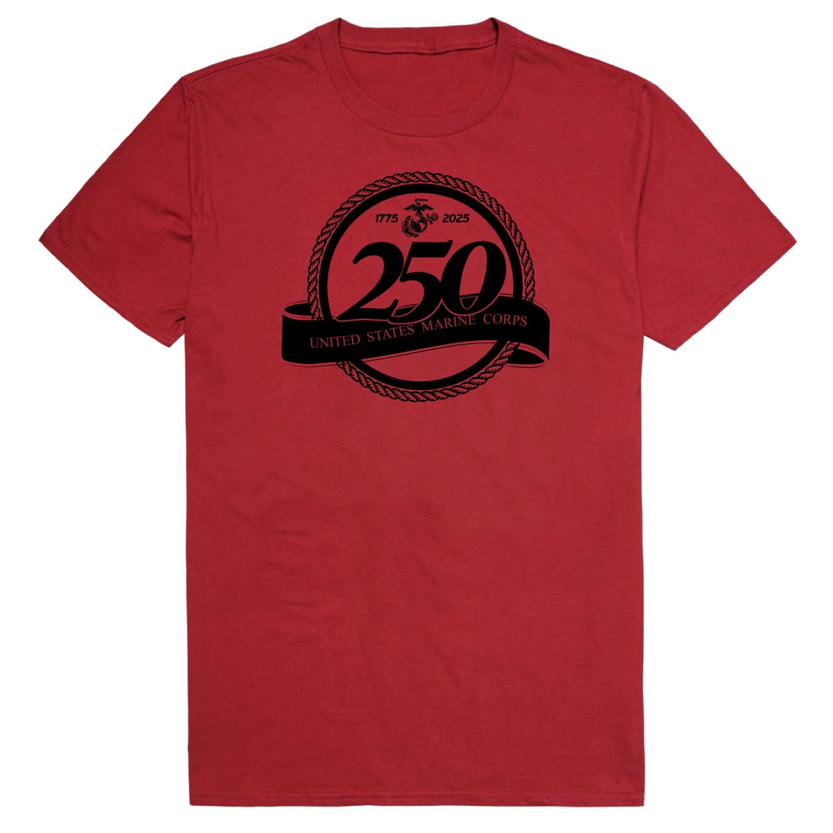 AN1-MC1-CAR-02 US Marines 1 Anniversary Short Sleeve T-Shirt, Cardinal - Medium