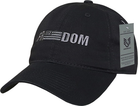 A03-FREE1-BLK2 Freedom 1 Graphic Relaxed Cap, Black 2
