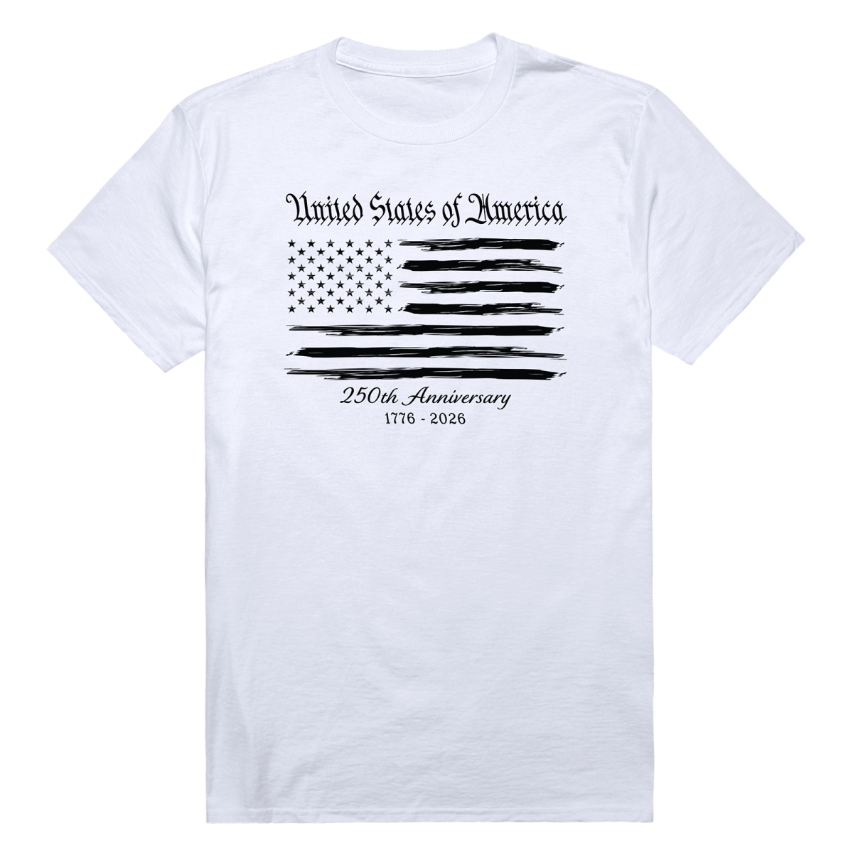 AN3-239-WHT-03 America United 250th Anniversary Short Sleeve T-Shirt, White - Large