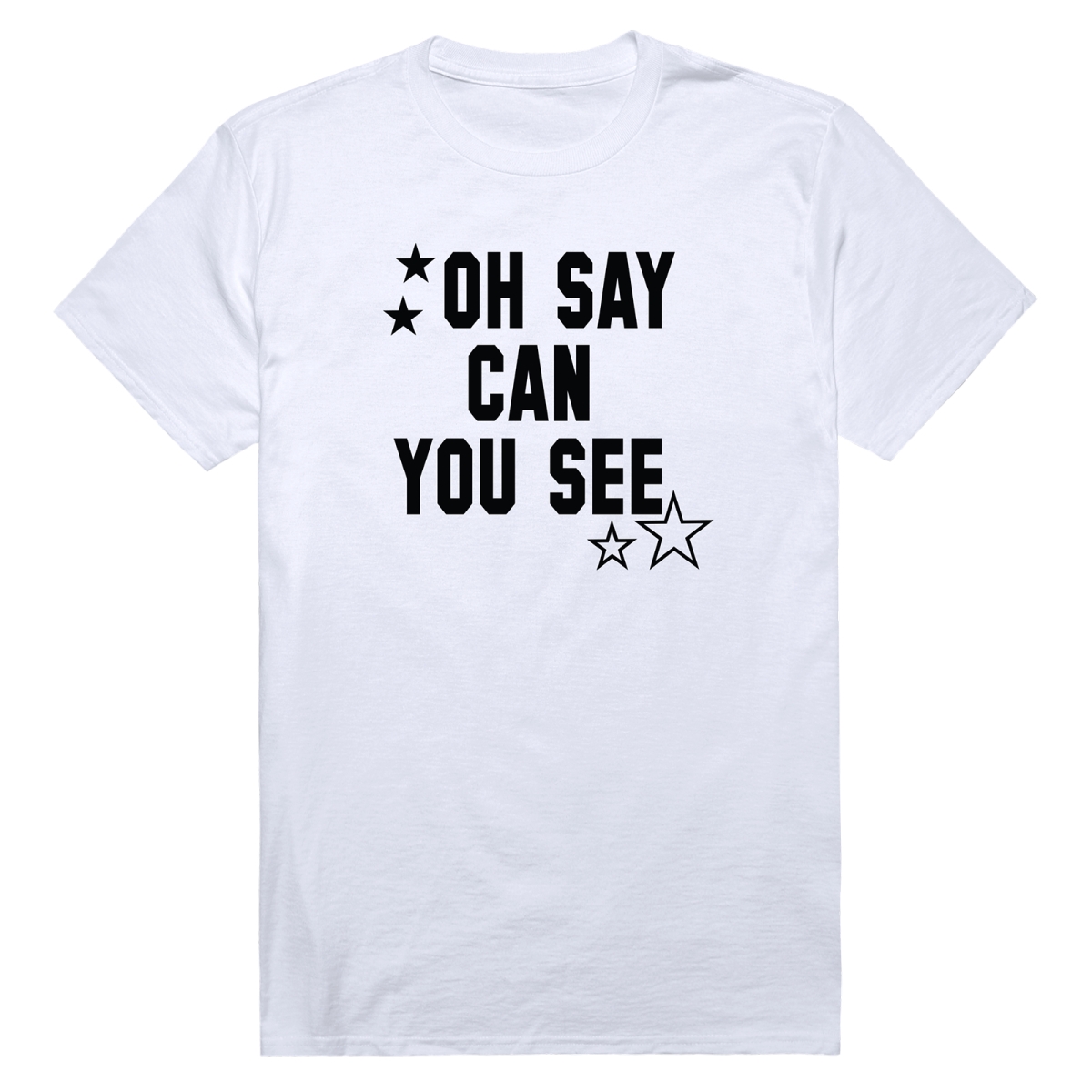 AN3-252-WHT-01 America Anniversary Oh Say Can You See Short Sleeve T-Shirt, White - Small