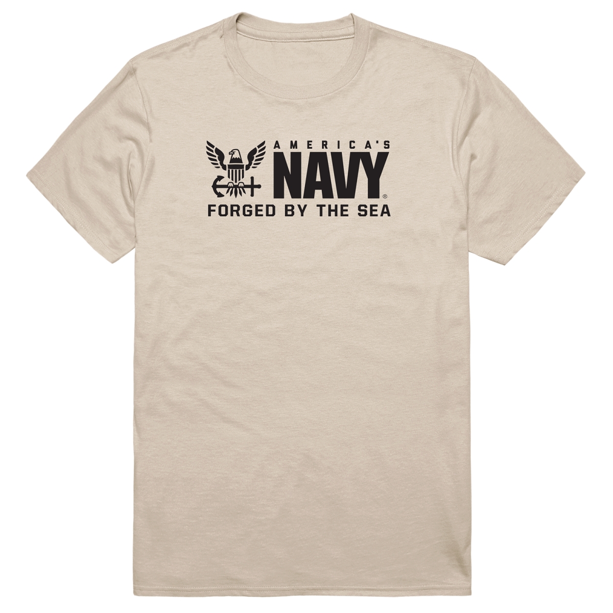 AM5-NA7-SND-04 Basic Military US Navy 7 Short Sleeve T-Shirt, Sand - Extra Large