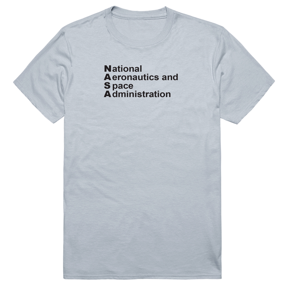 AM5-NS4-SIL-02 Basic Military NASA 4 Short Sleeve T-Shirt, Silver - Medium