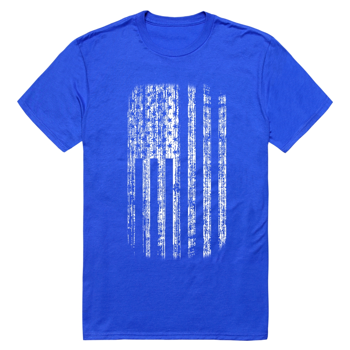 RS8-USA-RL2-02 American Flag Distressed Short Sleeve T-Shirt, Royal Blue - Medium