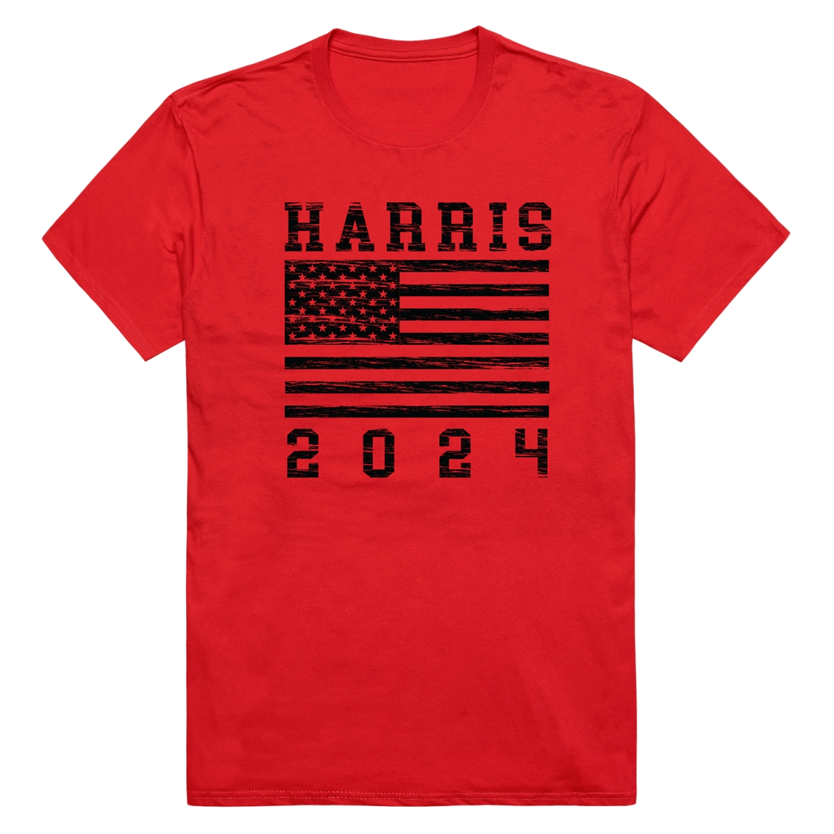 RS9-HAR-RED-04 Distressed Campaign Harris Short Sleeve T-Shirt, Red - Extra Large