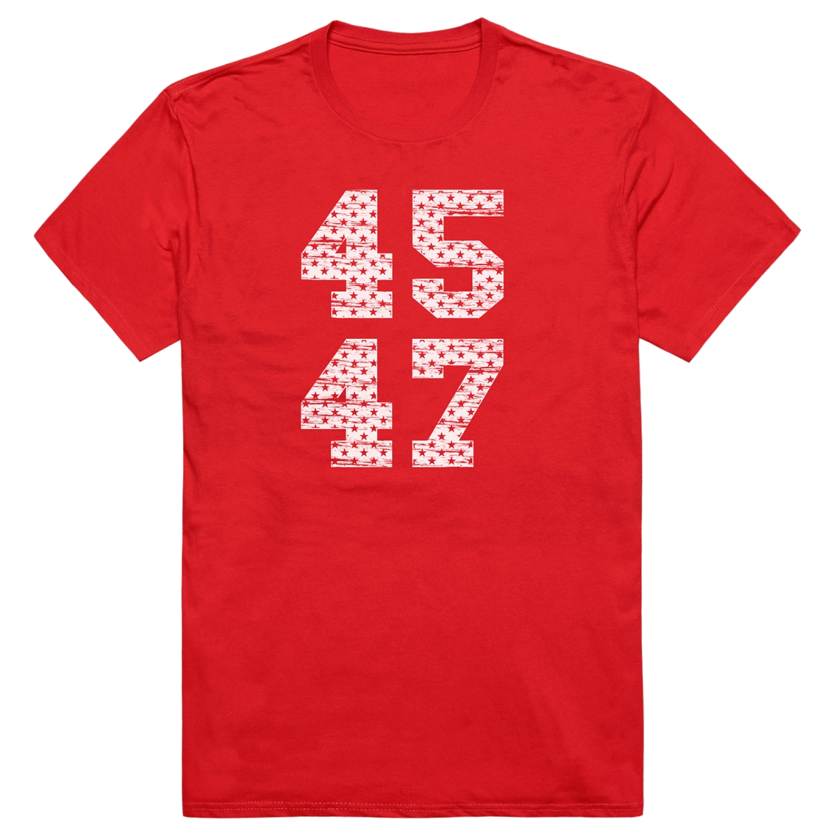 RS9-TR8-RED-02 Distressed Campaign Trump 8 Short Sleeve T-Shirt, Red - Medium