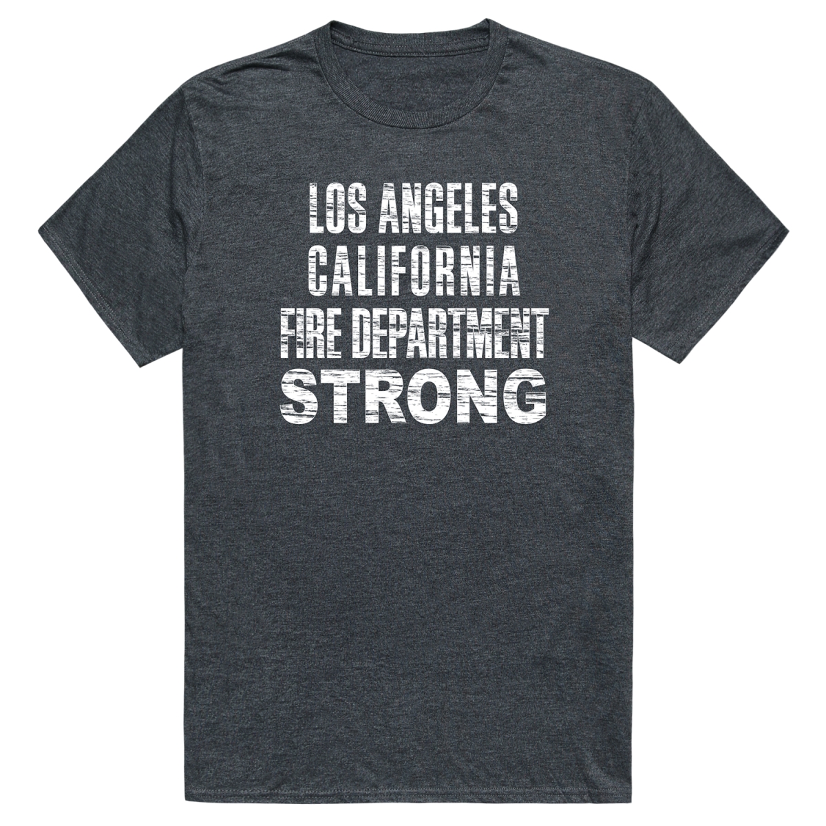 RT1-ST3-HCH-01 Distressed Strong 3 Short Sleeve T-Shirt, Heather Charcoal - Small