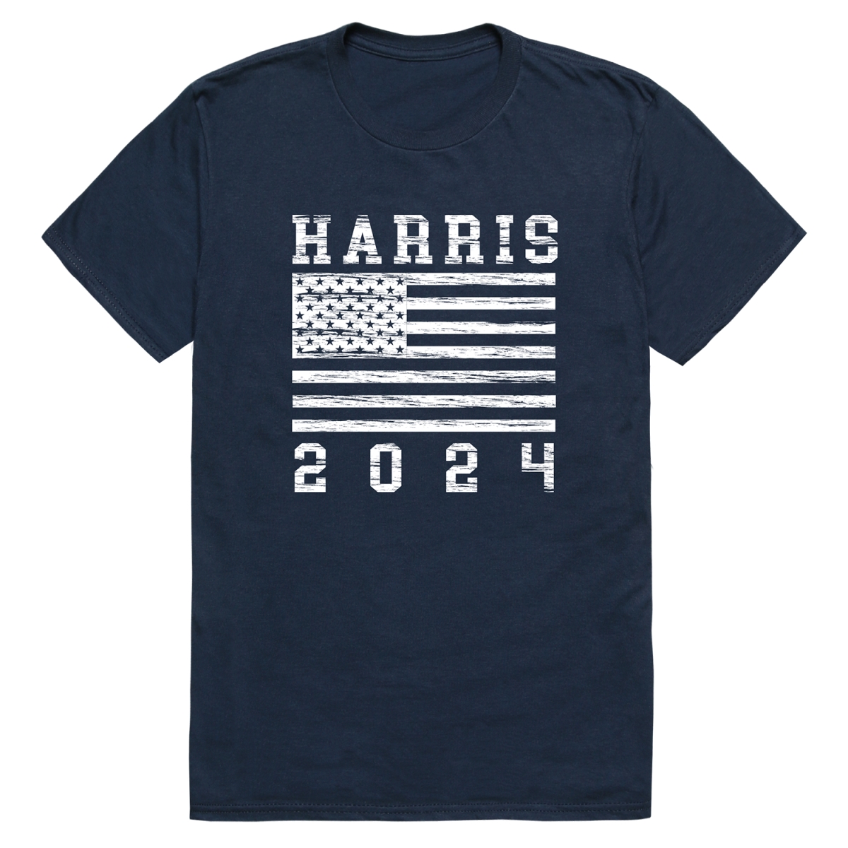 RS9-HAR-NVY-02 Distressed Campaign Harris Short Sleeve T-Shirt, Navy - Medium