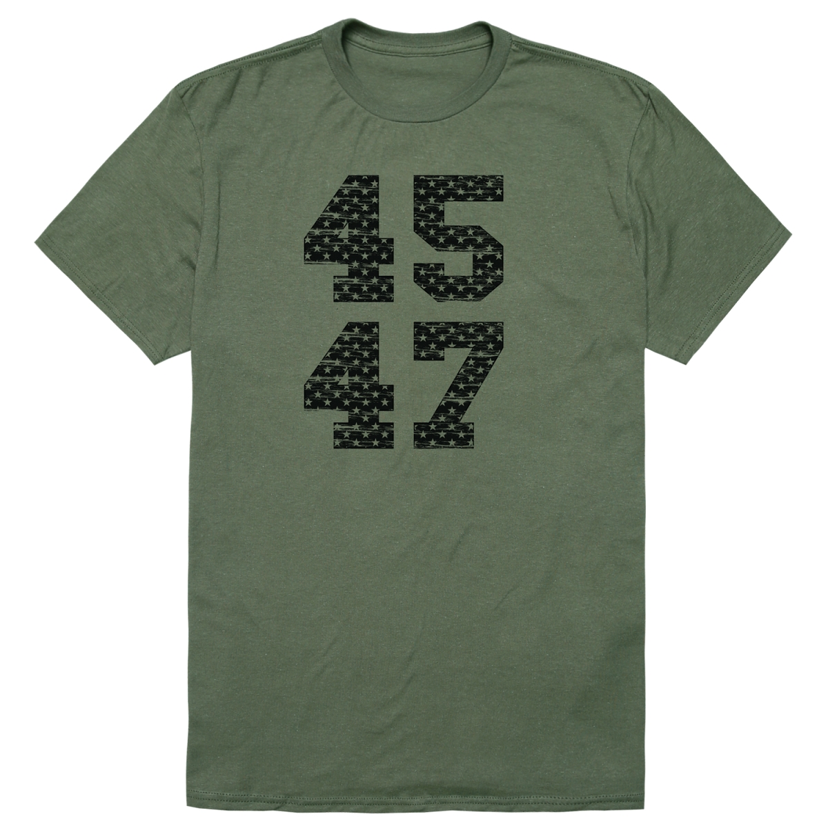 RS9-TR8-OLV-02 Distressed Campaign Trump 8 Short Sleeve T-Shirt, Olive - Medium