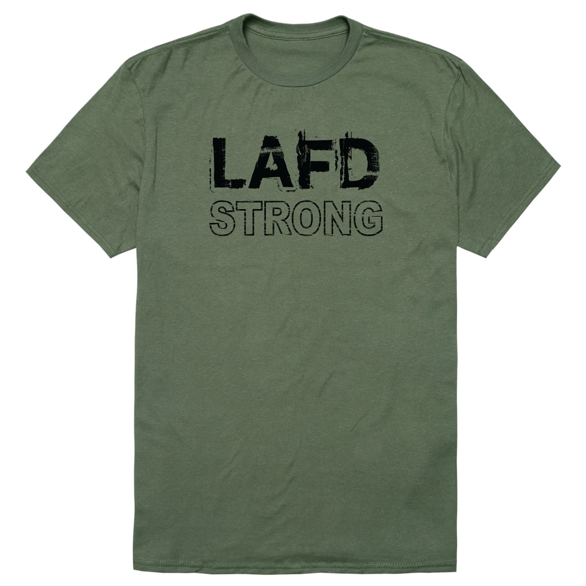 RT1-ST1-OLV-03 Distressed Strong 1 Short Sleeve T-Shirt, Olive - Large