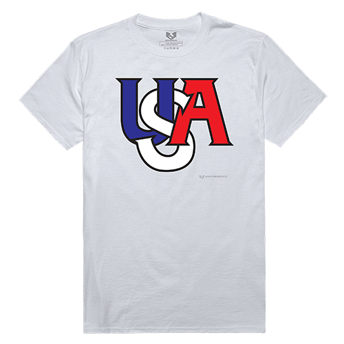 RapidDominance RS1-001-WHT-05 USA Interlock Graphic Tee, White - 2X