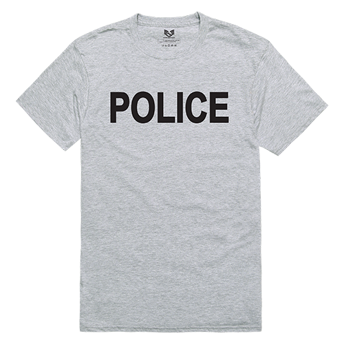 Police Relaxed Graphic Tee - Heather Grey - 2X