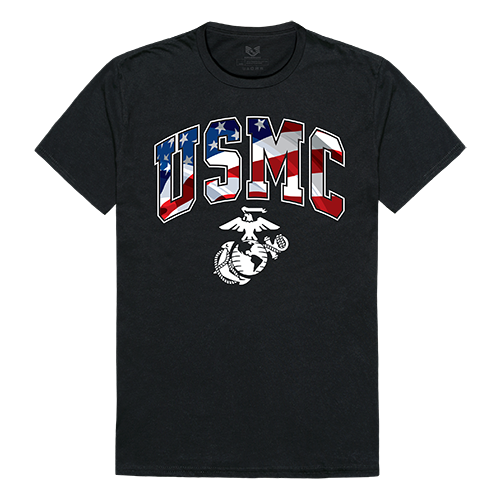 Marines Flag Letter Tee - Black - Small