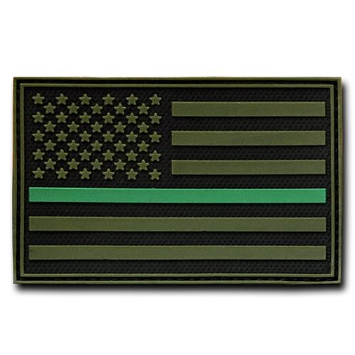 RapidDominance T90-USA-TGL 3 x 2 in. Rubber Patch, Thin Green Line