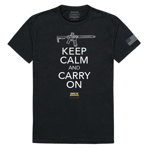RapidDominance TS1-778-EQ4-05 Keep Calm & Carry On Tactical Graphics Tee, Black - 2X