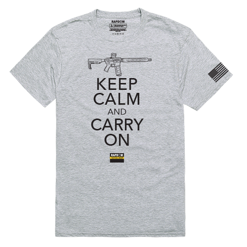 RapidDominance TS1-778-H08-04 Keep Calm & Carry On Tactical Graphics Tee, Heather Grey - Extra Large