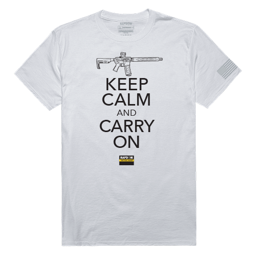 RapidDominance TS1-778-N01-04 Keep Calm & Carry On Tactical Graphics Tee, White - Extra Large