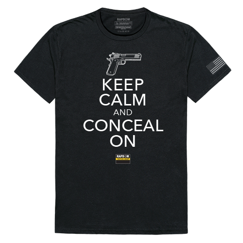 RapidDominance TS1-779-EQ4-05 Keep Calm & Conceal On Tactical Graphics Tee, Black - 2X