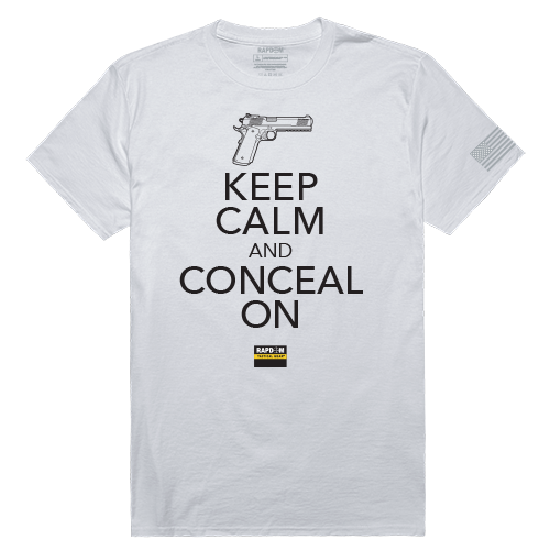 RapidDominance TS1-779-N01-03 Keep Calm & Conceal On Tactical Graphics Tee, White - Large