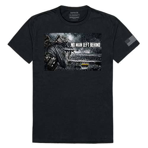 RapidDominance TS1-780-EQ4-03 No Men Left Behind Tactical Graphics Tee, Black - Large