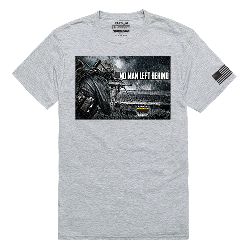 RapidDominance TS1-780-H08-03 No Men Left Behind Tactical Graphics Tee, Heather Grey - Large