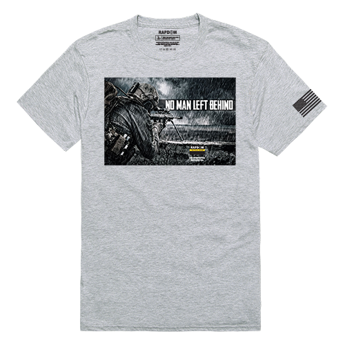 RapidDominance TS1-780-H08-04 No Men Left Behind Tactical Graphics Tee, Heather Grey - Extra Large