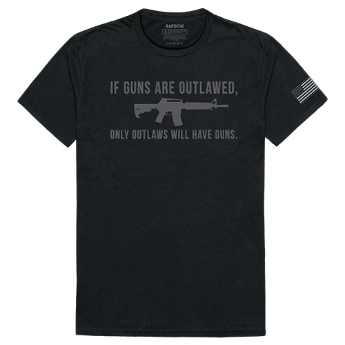 RapidDominance TS1-791-EQ4-05 If Guns Are Outlawed Tactical Graphics Tee, Black - 2X