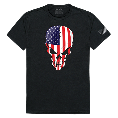 RapidDominance TS1-801-EQ4-02 Skull Flag Tactical Graphics Tee, Black - Medium