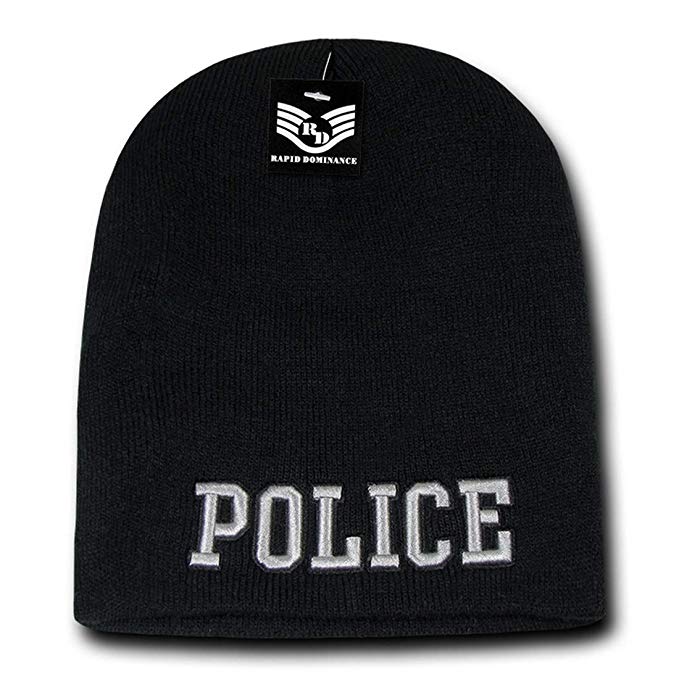 Public Safety Knit Cap, Police 2 - Black