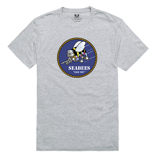 RS2-SEB-HGY-01 Seabees Relaxed Graphic T-Shirt, Heather Grey - Small