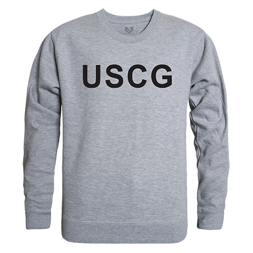 USCG Graphic Crew Neck Sweatshirt, Heather Grey - Medium