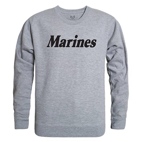 Marines Graphic Crew Neck Sweatshirt, Heather Grey - Medium
