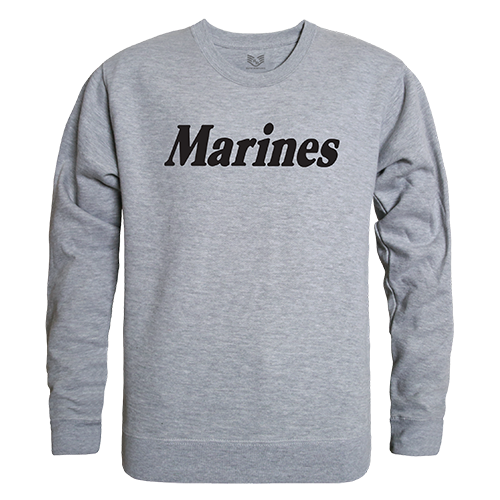 Marines Graphic Crew Neck Sweatshirt, Heather Grey - Extra Large