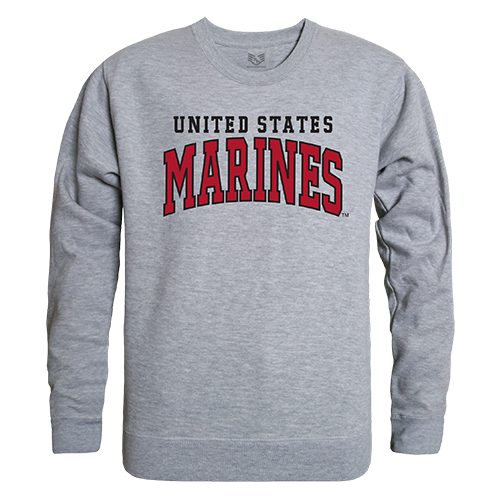 Marine Corps 1 Graphic Crew Neck Sweatshirt, Heather Grey - 2X