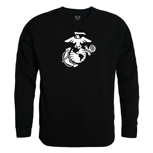 Marines 3 Graphic Crew Neck Sweatshirt, Black - Medium