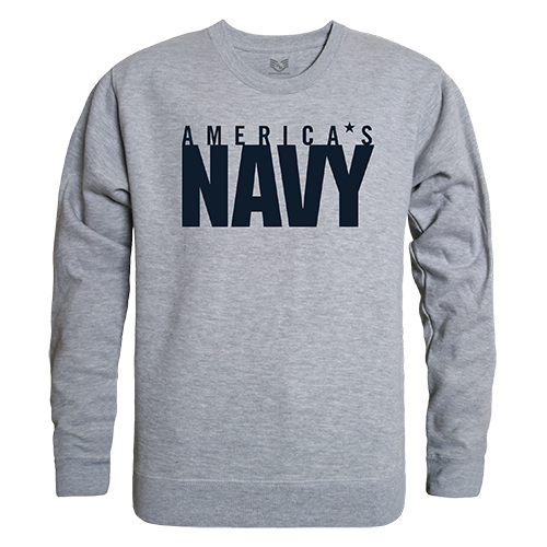 United States Navy Graphic Crew Neck Sweatshirt, Heather Grey - Medium