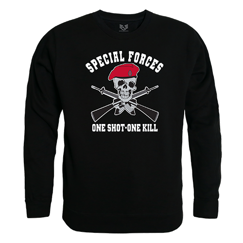 One Shot One Kill Graphic Crew Neck Sweatshirt, Black - Medium