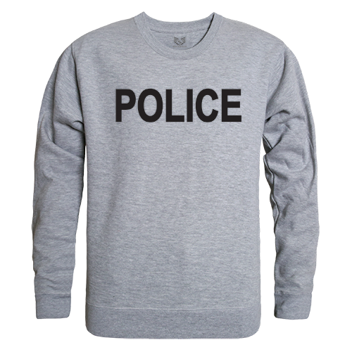 Police Graphic Crew Neck Sweatshirt, Heather Grey - 2X