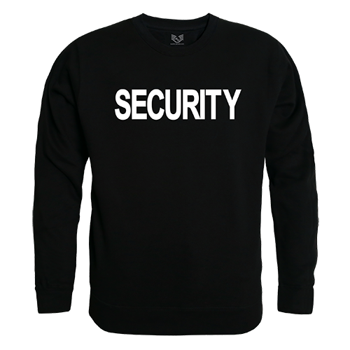 Security Graphic Crew Neck Sweatshirt, Black - Extra Large