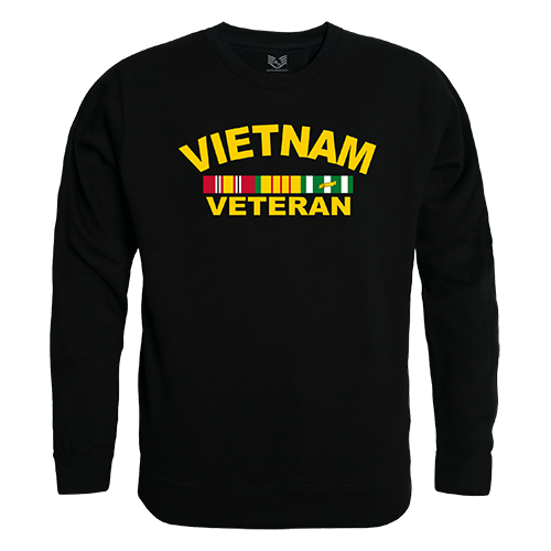 Vietnam Vet Graphic Crew Neck Sweatshirt, Black - Medium