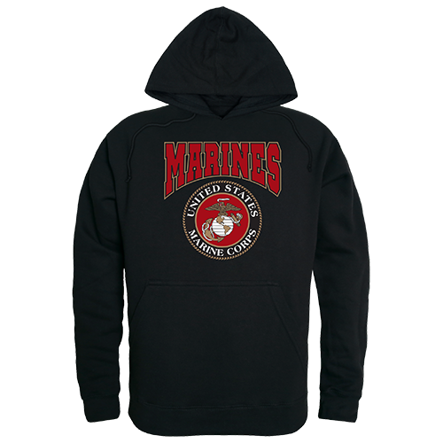 Marines Graphic Pullover Sweatshirt, Black - Extra Large