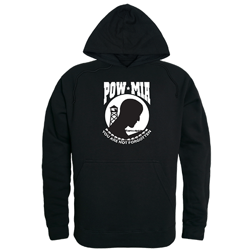 RS4-POW-BLK-01 POW MIA Graphic Pullover Sweatshirt, Black - Small