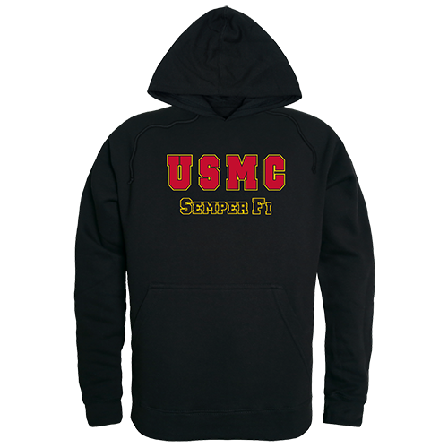 USMC Graphic Pullover Sweatshirt, Black - 2X