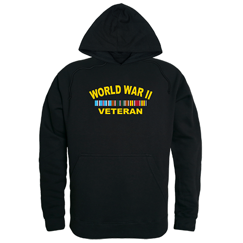 WorldWar II Vet Graphic Pullover Sweatshirt, Black - Large