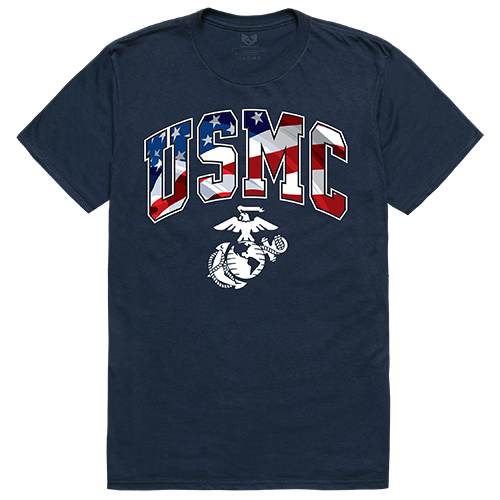 Marines Flag Letter Tee, Navy - Medium