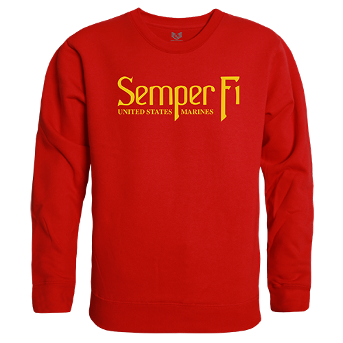 Semper Fi Crew Neck Sweatshirt, Red - Medium
