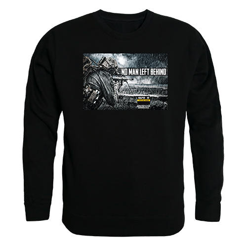 No Men Left Behind Graphic Crew Neck Sweatshirt, Black - Large