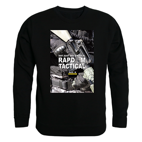 Rapdom2 Graphic Crew Neck Sweatshirt, Black - Extra Large